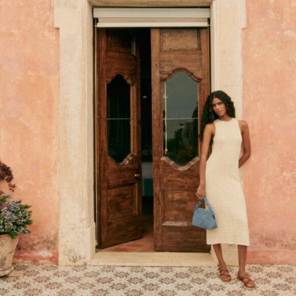 $215 Sezane WILMA Tank DRESS  Twilight Blue - Sz L - Picture 2 of 5